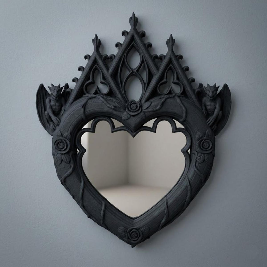 Witchy Heart Mirror - Gothic Home Decor