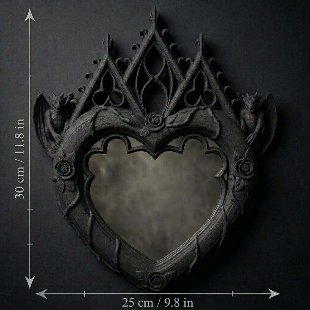 Witchy Heart Mirror - Gothic Home Decor