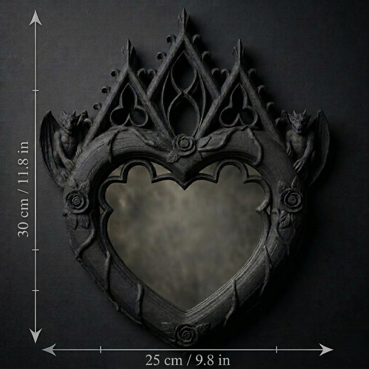 Witchy Heart Mirror - Gothic Home Decor